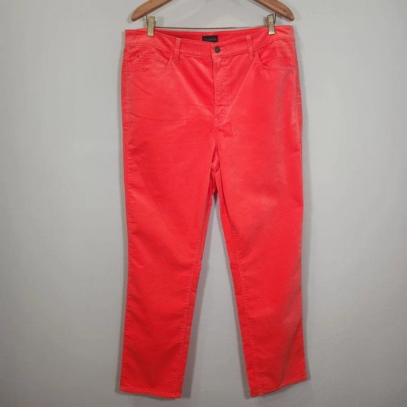 Talbots Velvet Straight Leg Pants in Coral - Picture 2 of 11